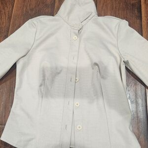 Light beige vintage button up top